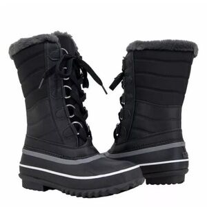 JBU Women's water resistant Black Winter Boots 8